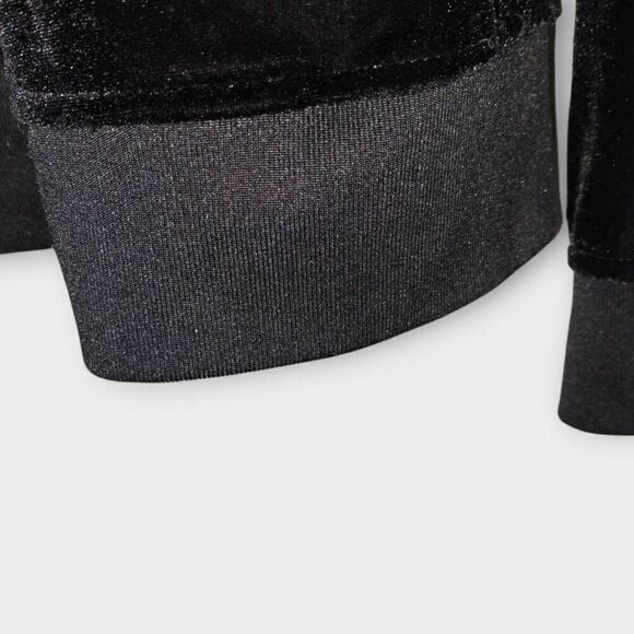 Juicy Couture Womens Jacket Sz Medium Black Stretch Zip Pockets Goth Witchy Y2K - Picture 10 of 11